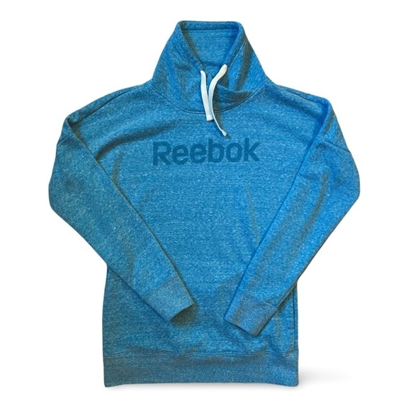 Reebok Women’s Cowl Neck Sweatshirt Blue Pullover Size Large Very Good Used Cond - Picture 1 of 14